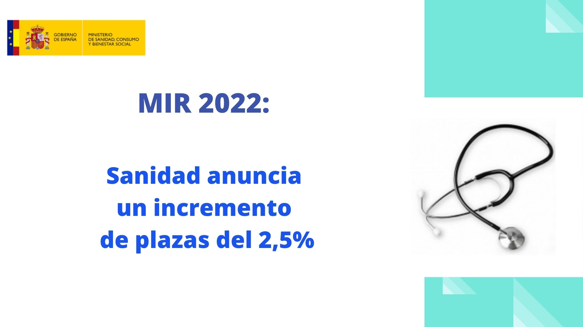 Convocatoria MIR 2022: Sanidad anuncia un incremento de 2,5% de plazas